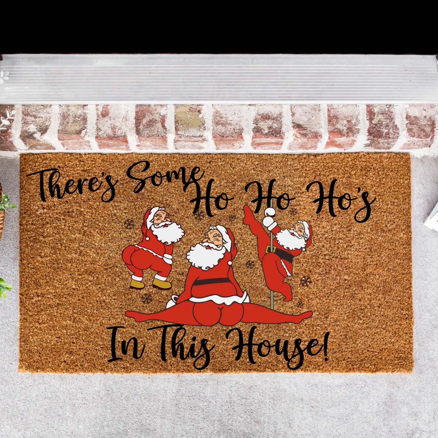 There's Some Ho Ho Ho's In This House Doormat, Funny Christmas DOormat