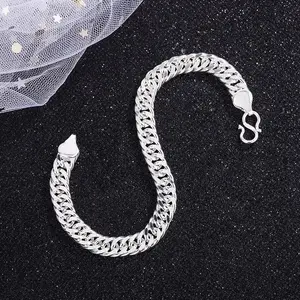 Men's Silver Adjustable Thick Chain Bracelet - Versatile, Durable, Unisex Couples Set bracelet for men and women bracelet men link chain
