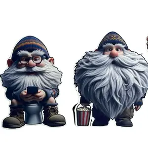 3” Glossy Biker, Toilet, Whiskey and popcorn gnomes. 4 pack.