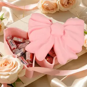 Plastic Jewelry Organizer Box, Bow Shape Rotating Travel Storage Box, Holder & Tray Case with Lid for Earrings Rings Bracelets,Birthday Gifts, Valentine's Day gifts, Mother's Day gifts, Christmas gifts