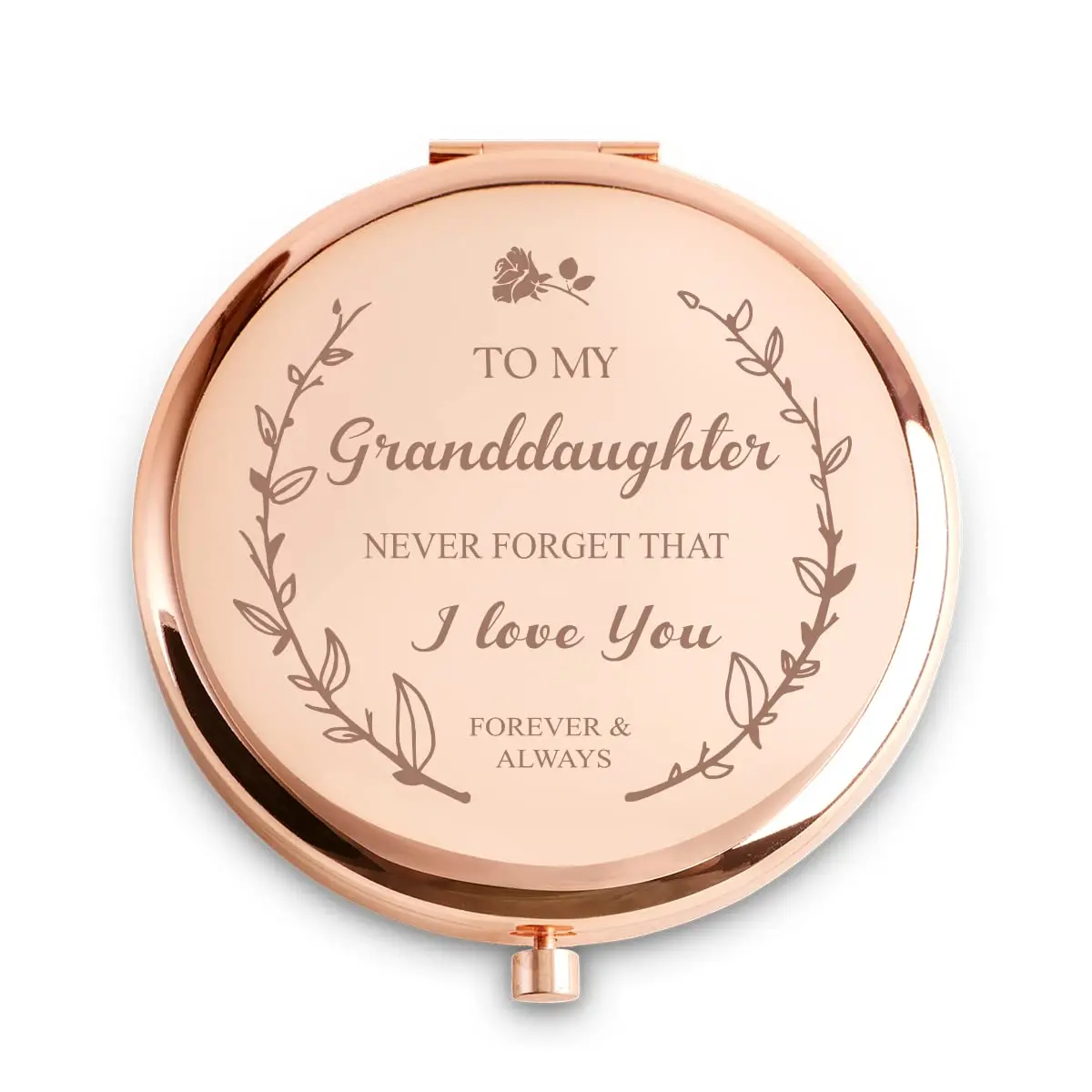 Personalized Compact Travel Hand Mirror - Gifts from Grandparents to Granddaughter for Mother's Day, Birthday