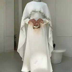 Celestial Rhinestone Abaya with Matching Cape | Luxury 2-Piece Evening Abaya Dress (MA251)