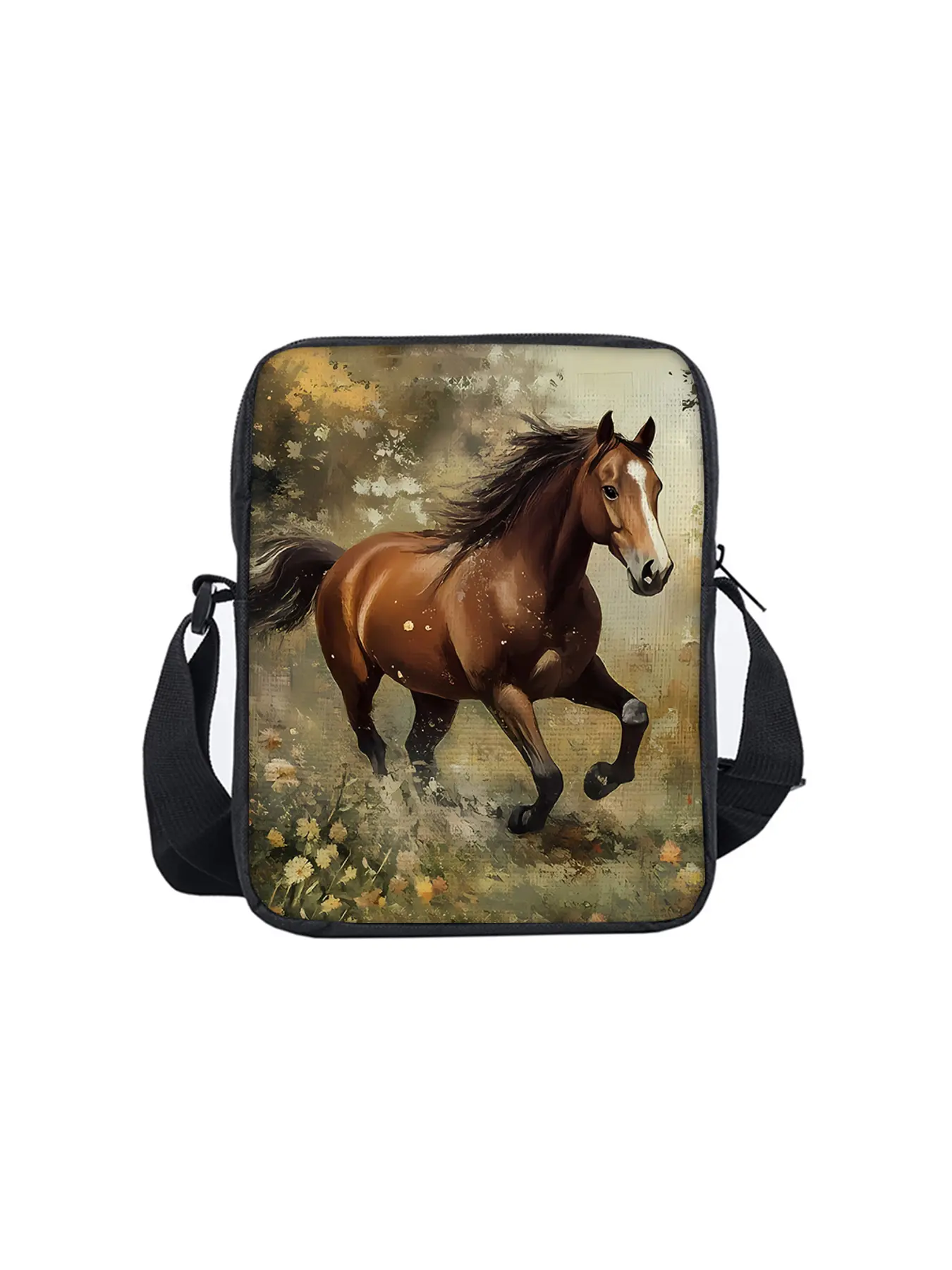 Horse pattern single-sided printed small shoulder bag