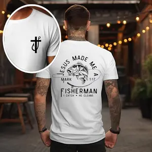 Jesus Made Me a Fishermen svg Fathers Day svg, fisher of men svg, christian shirt for men, cross fish hook svg, gifts for dad svg
