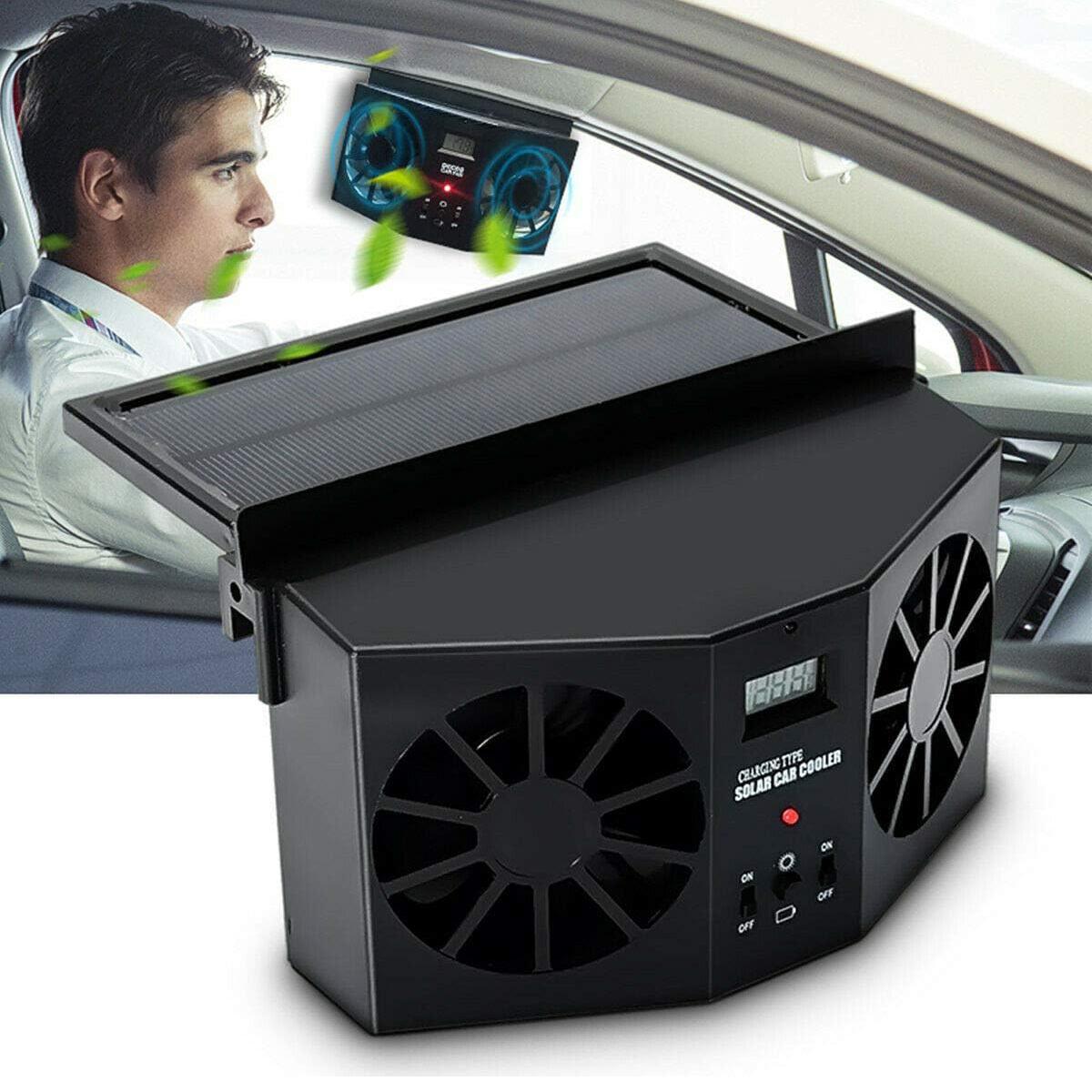 【Father's Day gift】Dual Outlet Solar Car Vent Fan Auto Air Circulation Cooling Exhaust Fan For Vehicle,Exhaust Fan