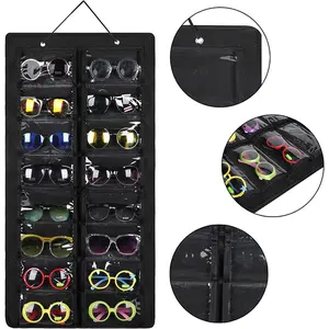 Felt Sunglasses Hanging Bag, Wall-Mounted Foldable Eyewear Holder, Dustproof Hanging Storage Pouch, Eco-Friendly Accessory Organizer