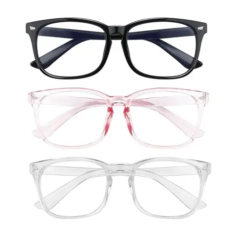 Unisex Casual Blue Light Glasses - Flexible TR90 Frame, Lightweight Durable, Digital Screen Safe, Eye Strain Relief, UV Protection, Anti-Glare, Versatile Wardrobe Accessory (Blue Light, Eye & Face Protection Casual Non-Prescription Glasses)