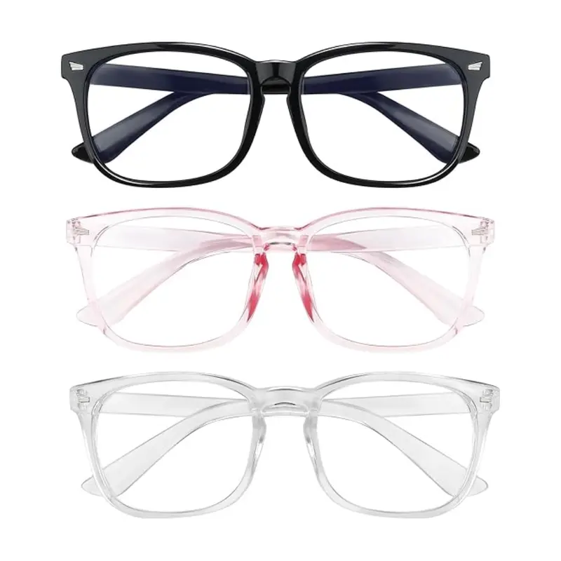 Unisex Casual Blue Light Glasses - Flexible TR90 Frame, Lightweight Durable, Digital Screen Safe, Eye Strain Relief, UV Protection, Anti-Glare, Versatile Wardrobe Accessory (Blue Light, Eye & Face Protection Casual Non-Prescription Glasses)