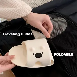XIXITIAO Travel Detachable Slippers Women Men,House Slides,Cute Bear Trip Sandals,EVA Soft Indoor Outdoor Footwear,Casual Walking Shoes