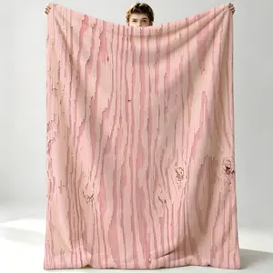 American Retro Tree Texture Printed Flannel Blanket, Soft Polyester, Warm Breathable, Machine Washable & Fade Resistant, Suitable for Home Camping Travel, Great Gift for Family Friends