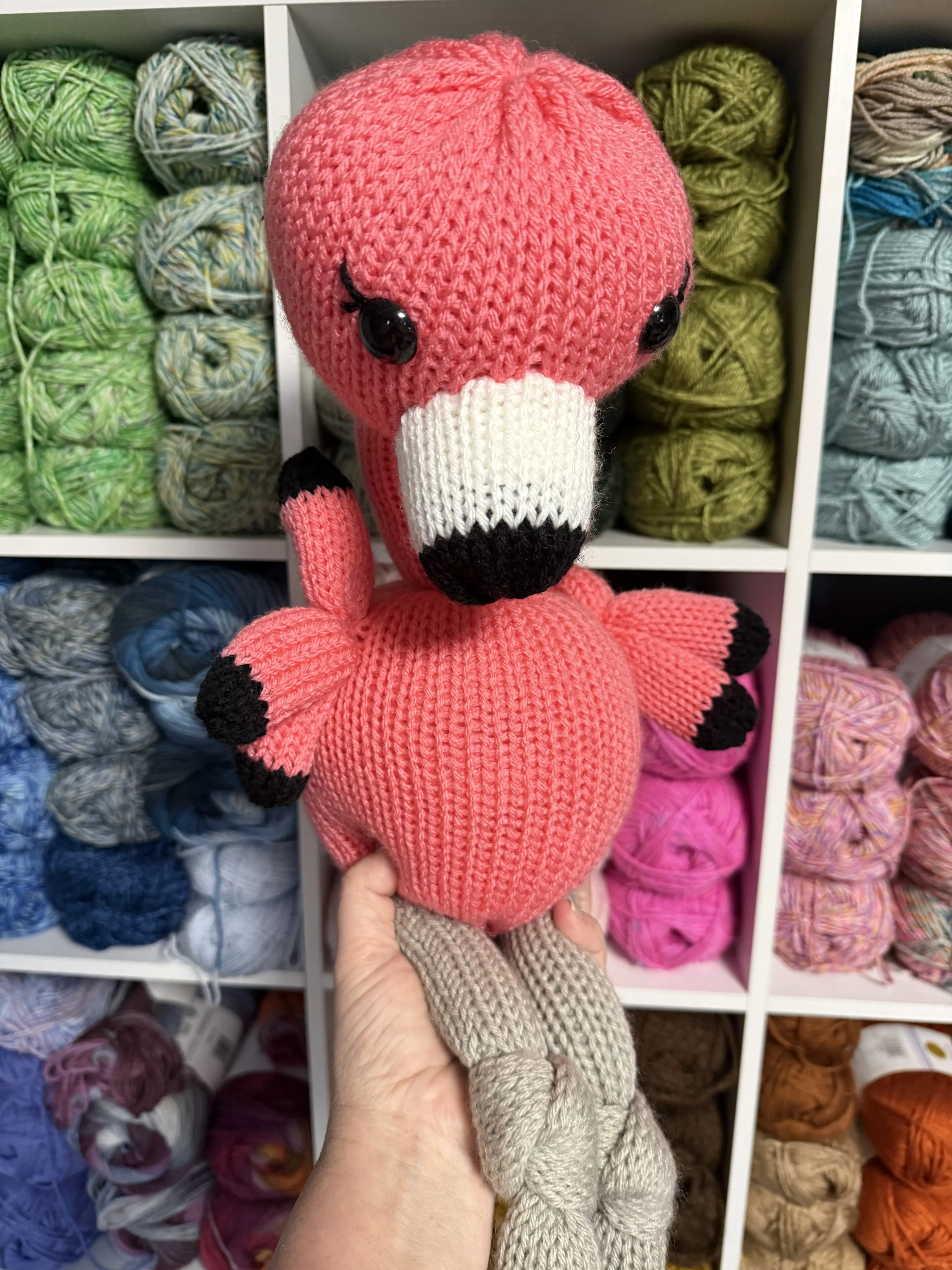 Knitted Flamingo Plushie