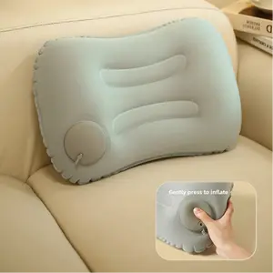 Inflatable Travel Pillow Portable Lumbar Support Cushion Car Seat Neck Pillow Convenient Sleeping Pillow Adult Outdoor Nap Inflatable Backrest