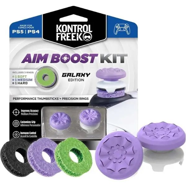 KontrolFreek Aim Boost Kit Galaxy Edition for PS4 & PS5 Controllers 3 Rings for Enhanced Accuracy Precision Non-Slip High-Performance Protective Covers Gaming Thumb Pads Accessory Kit Xbox Accessory Set