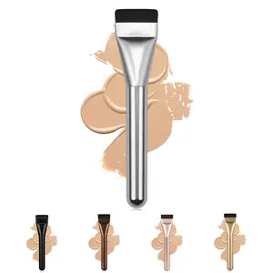 Korean Flat Foundation Brush, Spatula Facial Brush for Liquid & Cream Foundation, Premium Face Makeup Brush for Blending