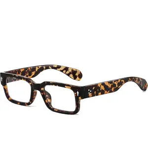 Rectangle Glasses for Men Women Square Blue Light Glasses Thick Frame Black Eyeglasses