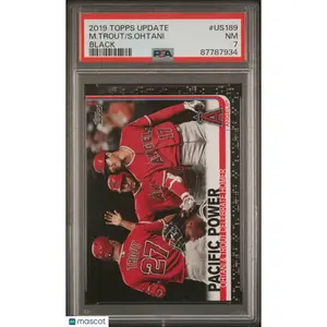 Shohei Ohtani Mike Trout 2019 Topps Update #US189 Black /67 PSA 7