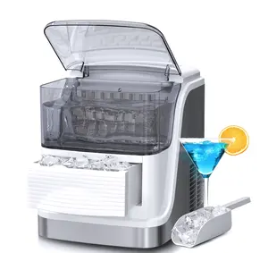 COWSAR 35lbs/Day Countertop Ice Maker – 24 Ice Cubes in 6 Mins, 2 Ice Sizes, Self-Cleaning, Portable Ice Machine with Scoop & Basket