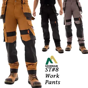 Men’s Heavy Duty Work Cargo Pants | Reinforced Double Knee Trousers | Multi-Pocket Utility Pants for Construction, Mechanics & HVAC