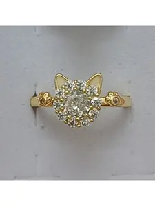 Valentine's Day Gift for Girlfriend - Lucky Cat Ring for Women, Promise Ring, High-End, Light Luxury, Hot-Selling, Openable and Rotatable Zircon Ring