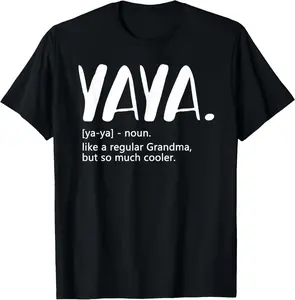 Yaya Shirts for Women Mother's Day idea for Grandma Yaya Casual Short Sleeve Cotton T-Shirt