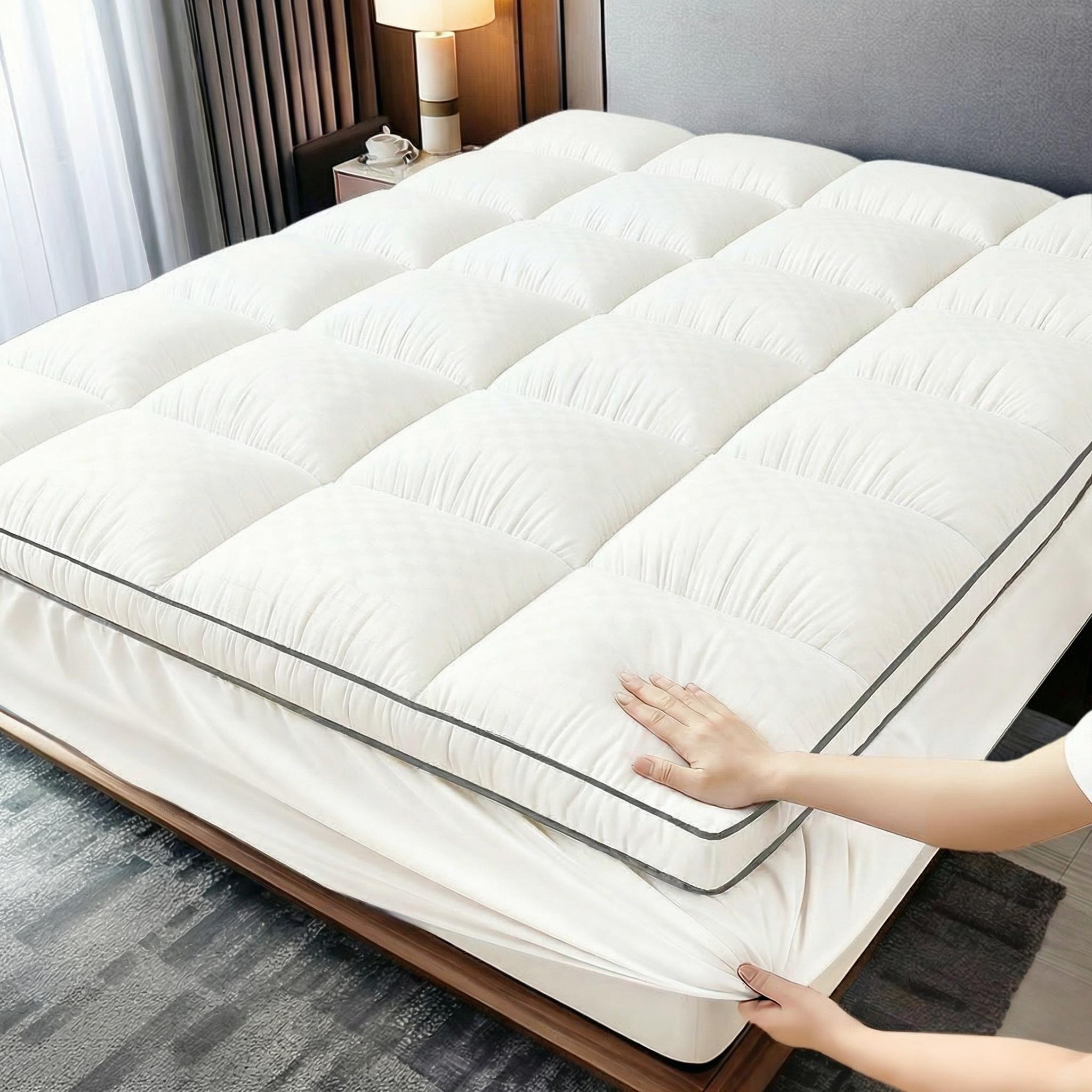 [Weekly Deals]Extra Thick Mattress Topper,Soft & Supportive Bed Pad with 8-21'' Deep Pocket,Breathable Plush Cover,Machine Washable Cooling Organic Cotton Grounding Sheets cool  bed  accessories Ships compressed, fluff before