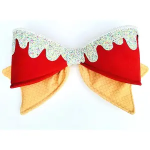Red Sweets Wired Fabric Bow