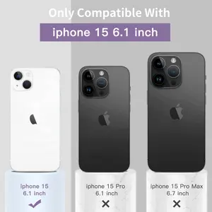 Designed for iPhone 15 Case with Screen Protector - Enhanced Camera Protection - Smooth Baby Skin-Like Feel Silicone Cover - Slim Fit Protective Phone Case 6.1" - White