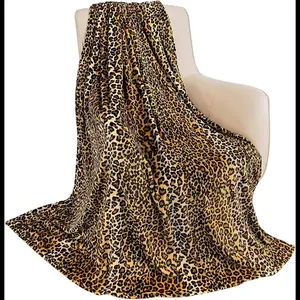 Stylish MACEVIA Leopard Cheetah Flannel Blanket Multiple Sizes Lightweight Soft Cozy for Bed Sofa All Seasons Adults Kids Perfect Gift
