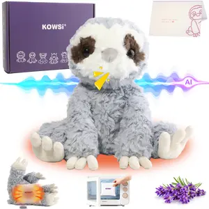 KOWSi AI Interactive Talking Mindful Sloth Plush – 1.4LB Microwavable Heatable Stuffed Animal with Tourmaline Lavender Heat Pad - 10" Educational STEM Toy to Language Speaking