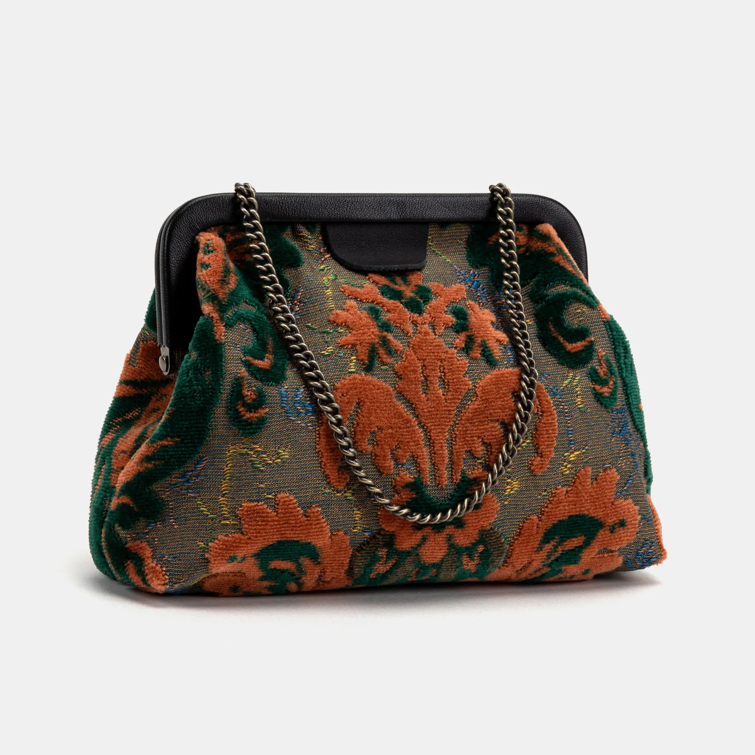 Burnout Velvet Revival Jade Alma Clutch