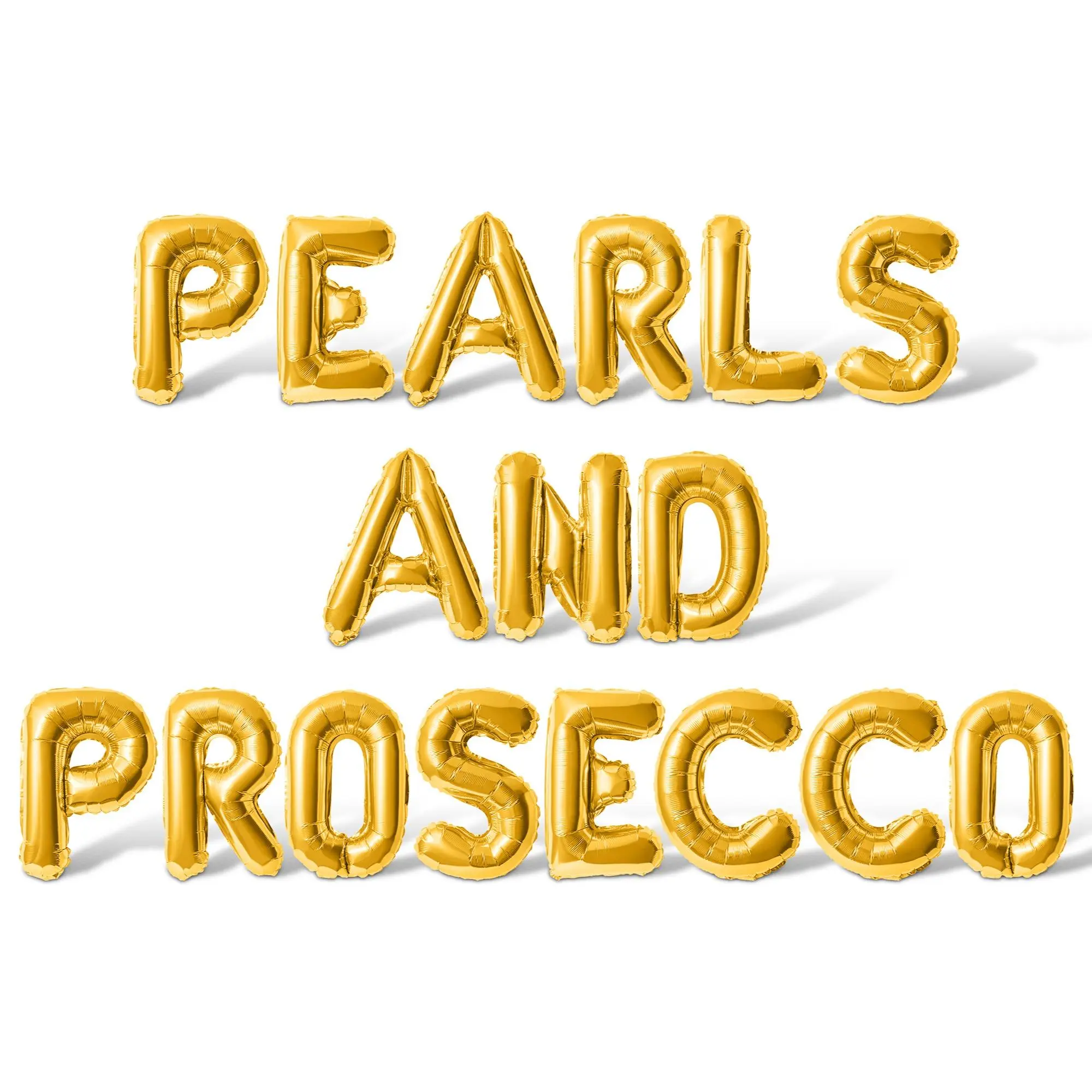 Letter Balloons - PEARLS AND PROSECCO 16" Inch Alphabet Letters Foil Mylar Balloon Bachelorette Party Banner