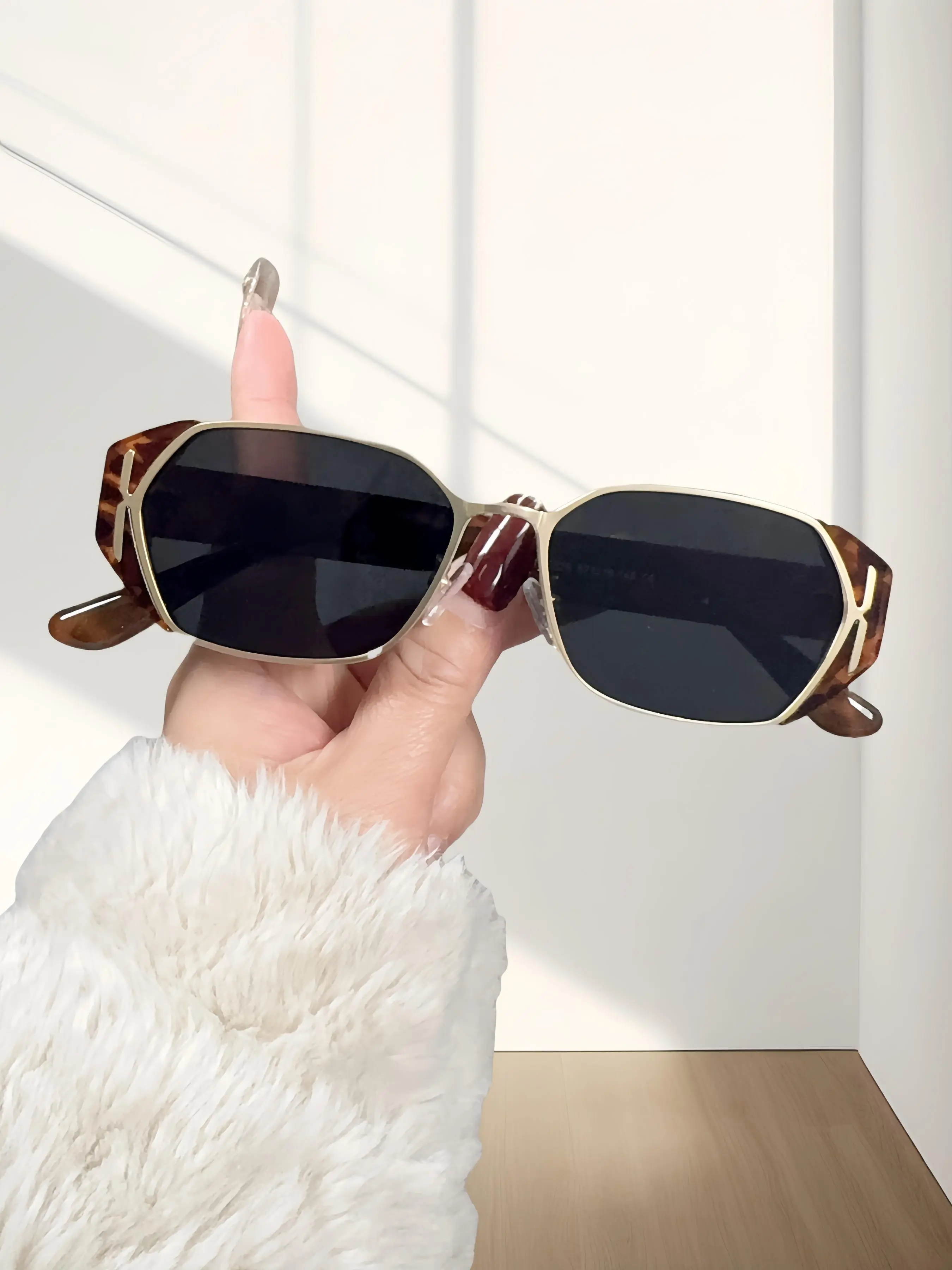 Unisex Simple Style Plain Color Sunglasses, Trendy Casual Full Rim Sunglasses for Everyday Use, Fashion Accessories for Outdoor Activities