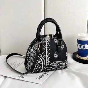 Mini Floral Graphic Dome Bag, Fashion Crossbody Bag, Women's Trendy Handbag, Shoulder Bag & Purse(Sheets)