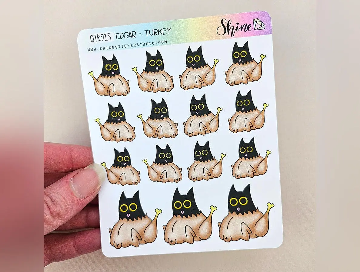 Edgar the Cat - Turkey Planner Stickers