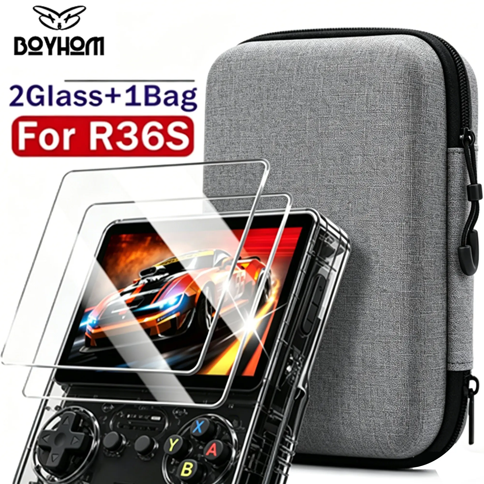 Storage Bag for R36s/r35s/rgb20s Handheld Game Console, Includes 2 Protective Films, Durable Design, Perfect for Gaming Accessories