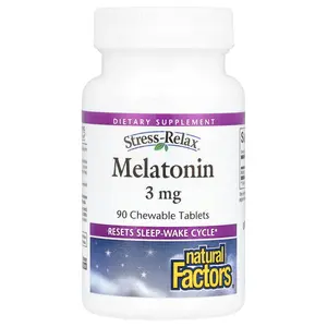 Natural Factors Stress-Relax®, Melatonin, 3 mg, 90 Chewable Tablets