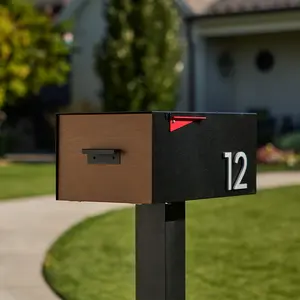 Large Malone Post-Mounted Mailbox with Sublimated Wood Door Large Malone Post-Mounted Mailbox with Sublimated Wood Door