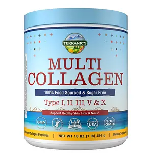Multi Collagen Peptides Powder, Type I II III V X Hydrolyzed Collagen for Women+Men, Collagen Supplements, Fast Dissolve, Unflavored Colageno, No Sugar, Keto, 16oz