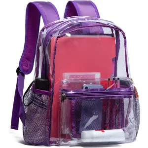 Clear Backpack Heavy Duty PVC Transparent Backpack with Reinforced Strap for College Workplace | Heavy Duty, PVC, Reinforced Strap, for College, Workplace