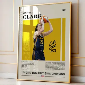 Caitlin. .Clark Poster, Basketball Player, Sports Poster, MidCentury Modern, Fans, Basketball Gift v1
