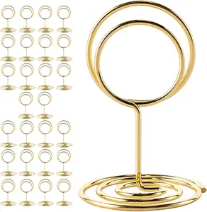 26 Pieces Gold Table Number Holders - Place Card Holders & Table Number Stands for Wedding Decor, Centerpieces for Tables, Multi-Use Card Holders for Parties/Birthdays/Restaurants