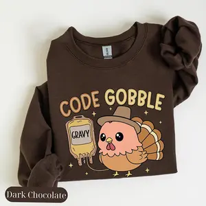 Funny RN CNA Medical Team Sweatshirt, Cute ER ED Turkey Nurse Crew, Code Gobble Thanksgiving Graphic Top, Festive Healthcare Worker Gift