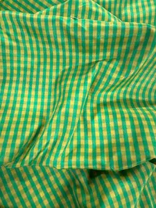 Green and Yellow Gingham Fabric 60"x 36"