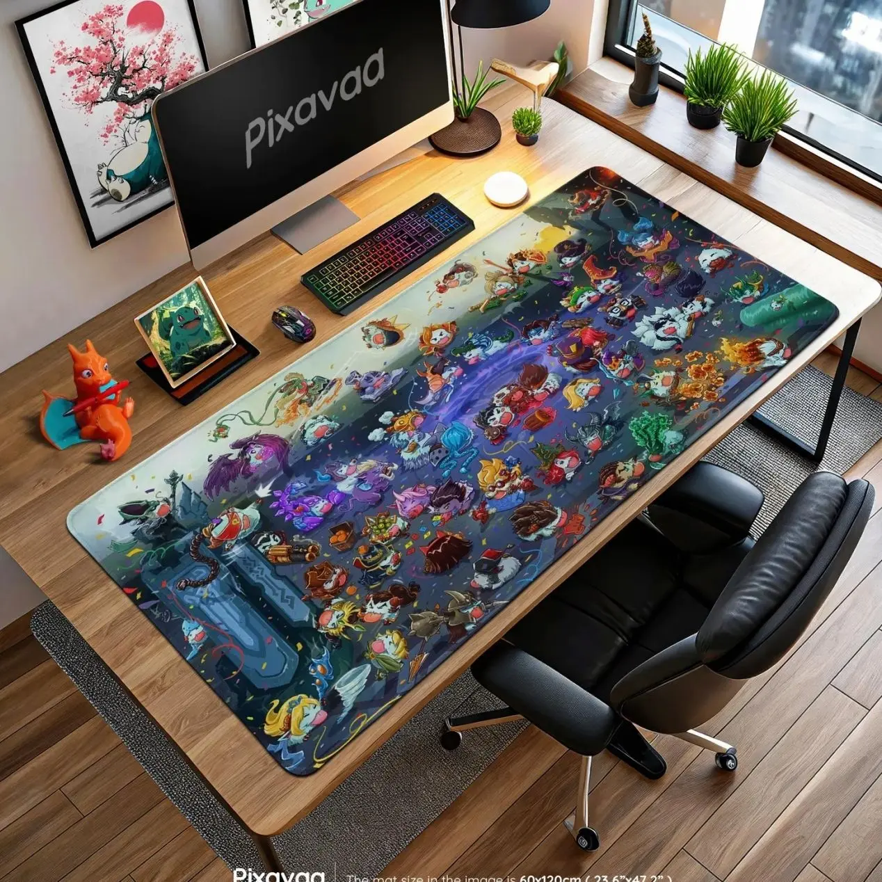 Poro Celebration Mouse Pad - League of Legends Chibi Champions Gaming Desk Mat, LoL Themed Anime Gift