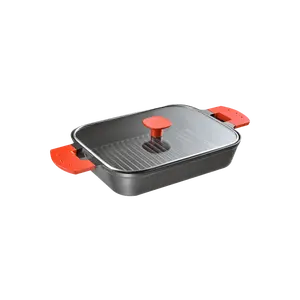 UCHICOOK Steam Grill with Glass Cover #Red