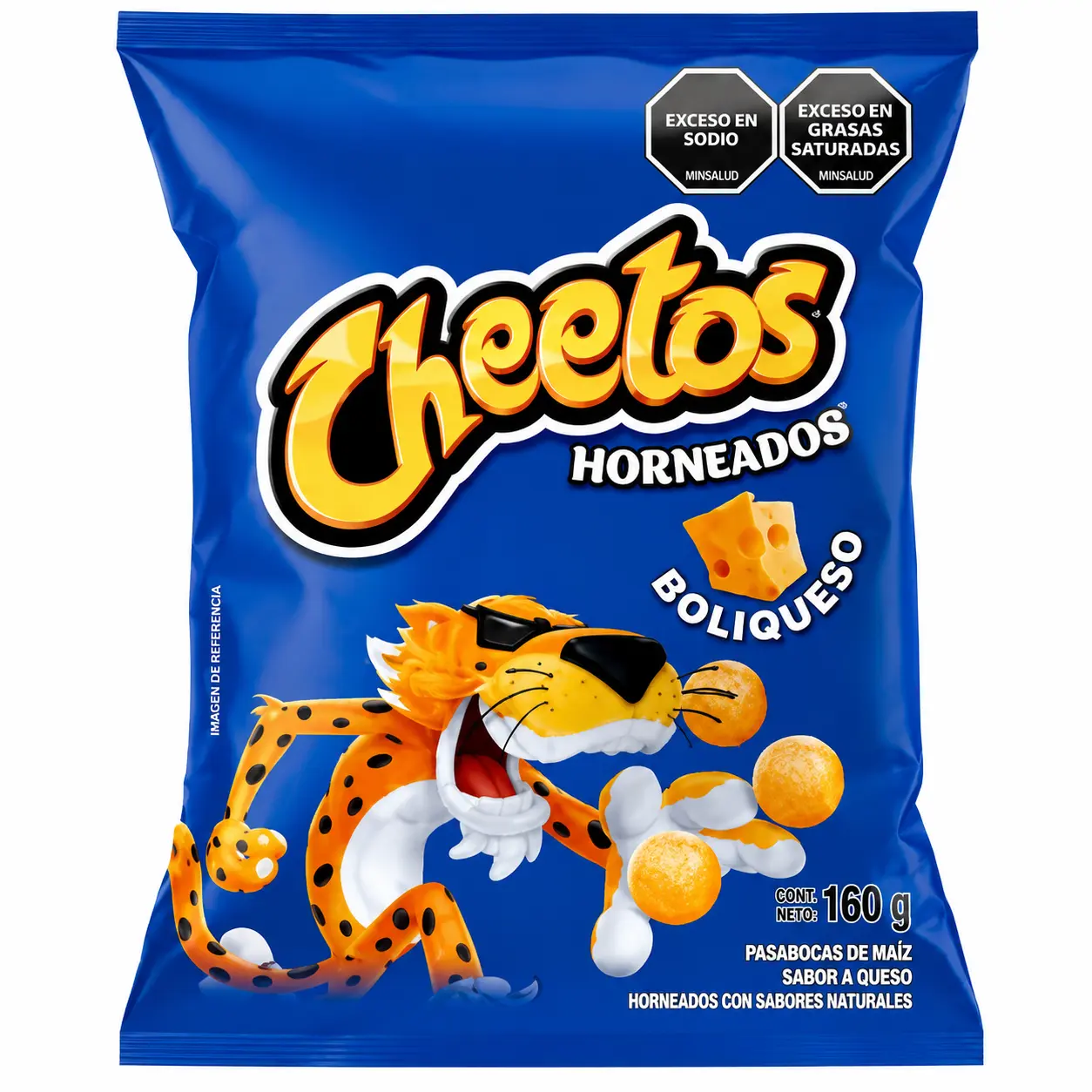 Cheetos Horneados Boliqueso 160g - Crunchy Cheese Flavor Snacks with Natural Cheese Flavors