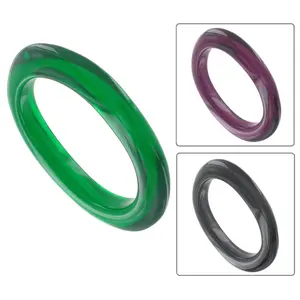 Women's Clear Lucite Oval Bangle Bracelet in Purple, Green, Black - Juniors Size