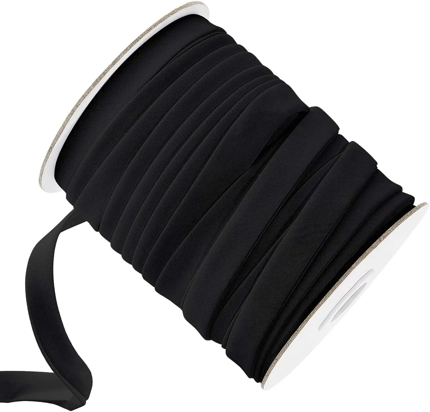50 Yards 1/2 Inch Double Fold Bias Tape for Sewing Bias Binding Tape for Quilting Binding, Hemming, Seam, and Fabric Piping(Black)
