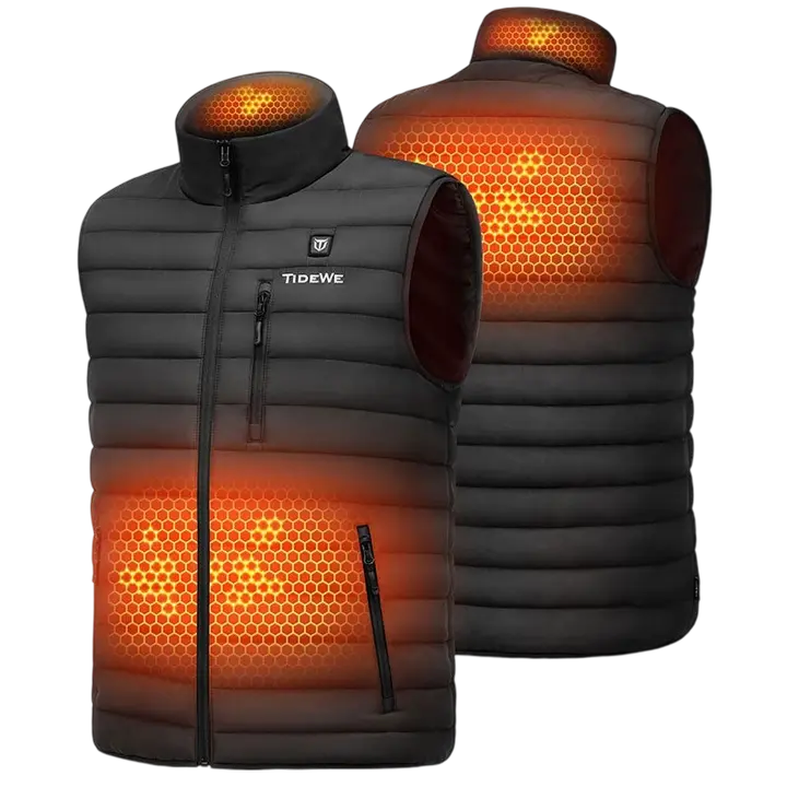 VTC008 Heated Vest for Men | Black Heated Hunting Vest with Rechargeable Battery Pack | Mid-Layer Heat Apparel & Clothing for Hunters & Outdoors