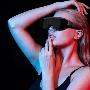 ENMESI V50 Lightweight Augmented Reality Glasses with Smart HD Display for Office Work Gaming Movie Watching Travel Ultra-Light Portable Foldable Digital Virtual Reality Viewer